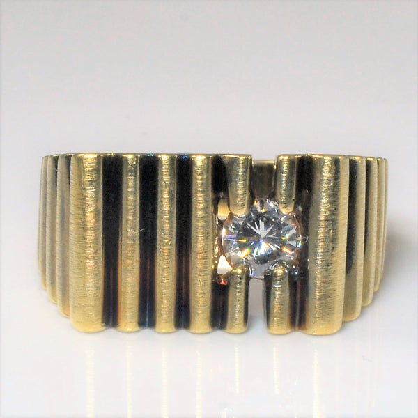 Textured Solitaire Diamond Ring | 0.48ct | SZ 9 |