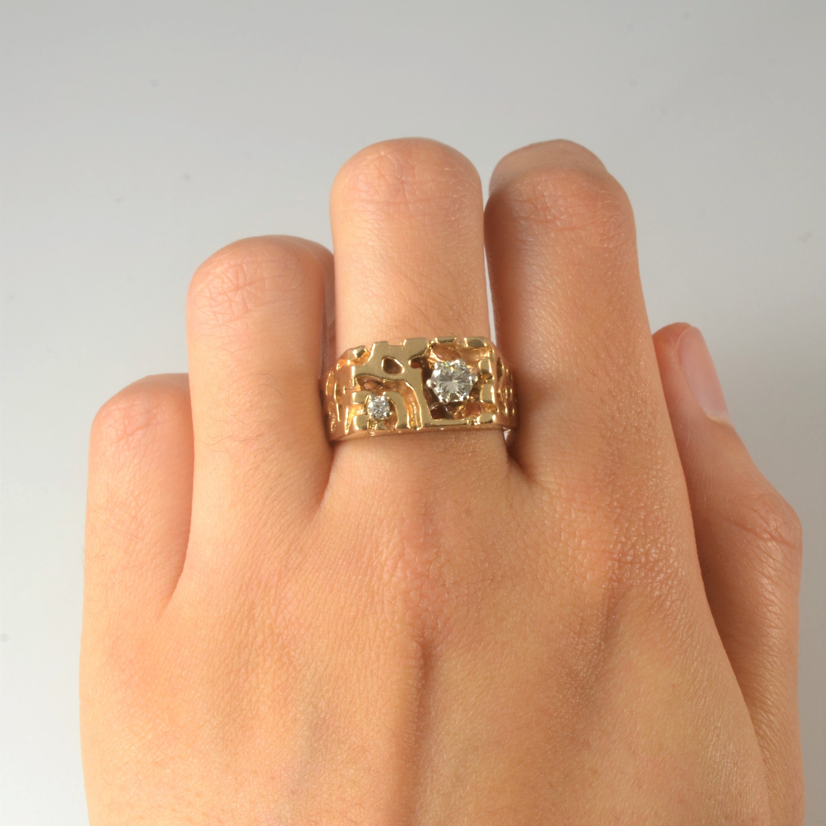 Bague en diamant texturé | 0,38 ct | Taille 11,5 | 