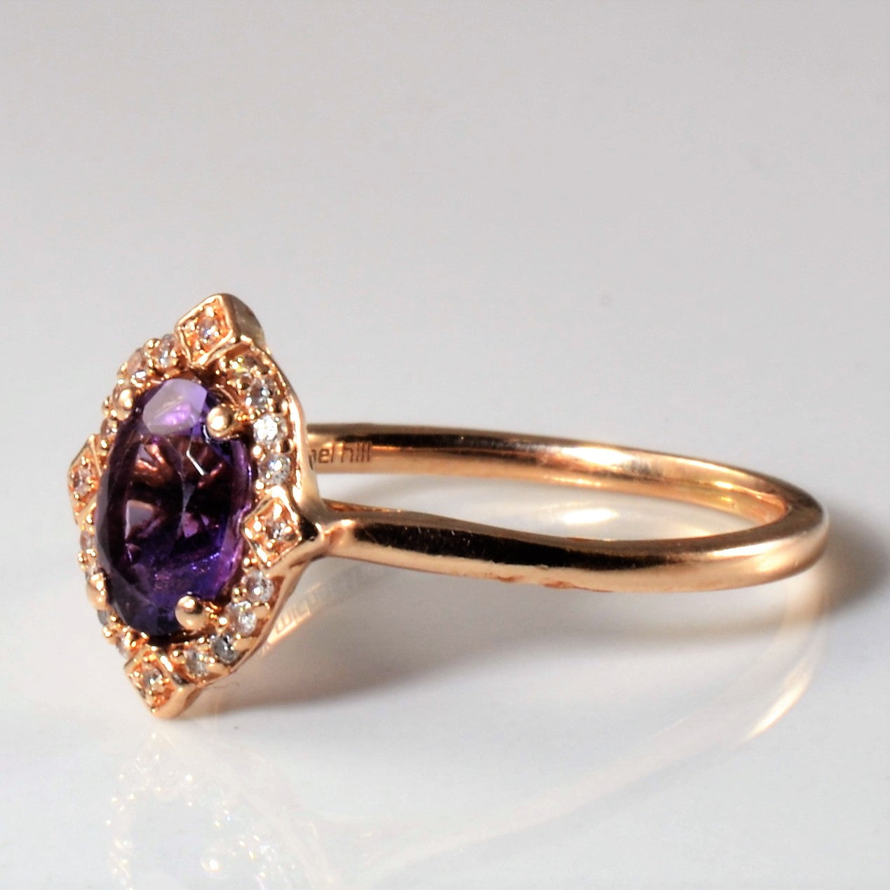 'Michael Hill' Art Deco Inspired Amethyst & Diamond Ring | 0.05ctw, 0.50ct | SZ 6 |