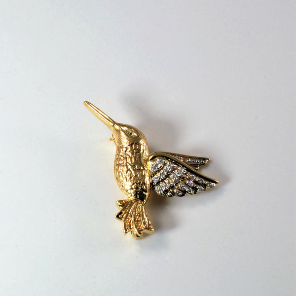 Diamond & Peridot Hummingbird Brooch | 0.02ct, 0.13ctw |