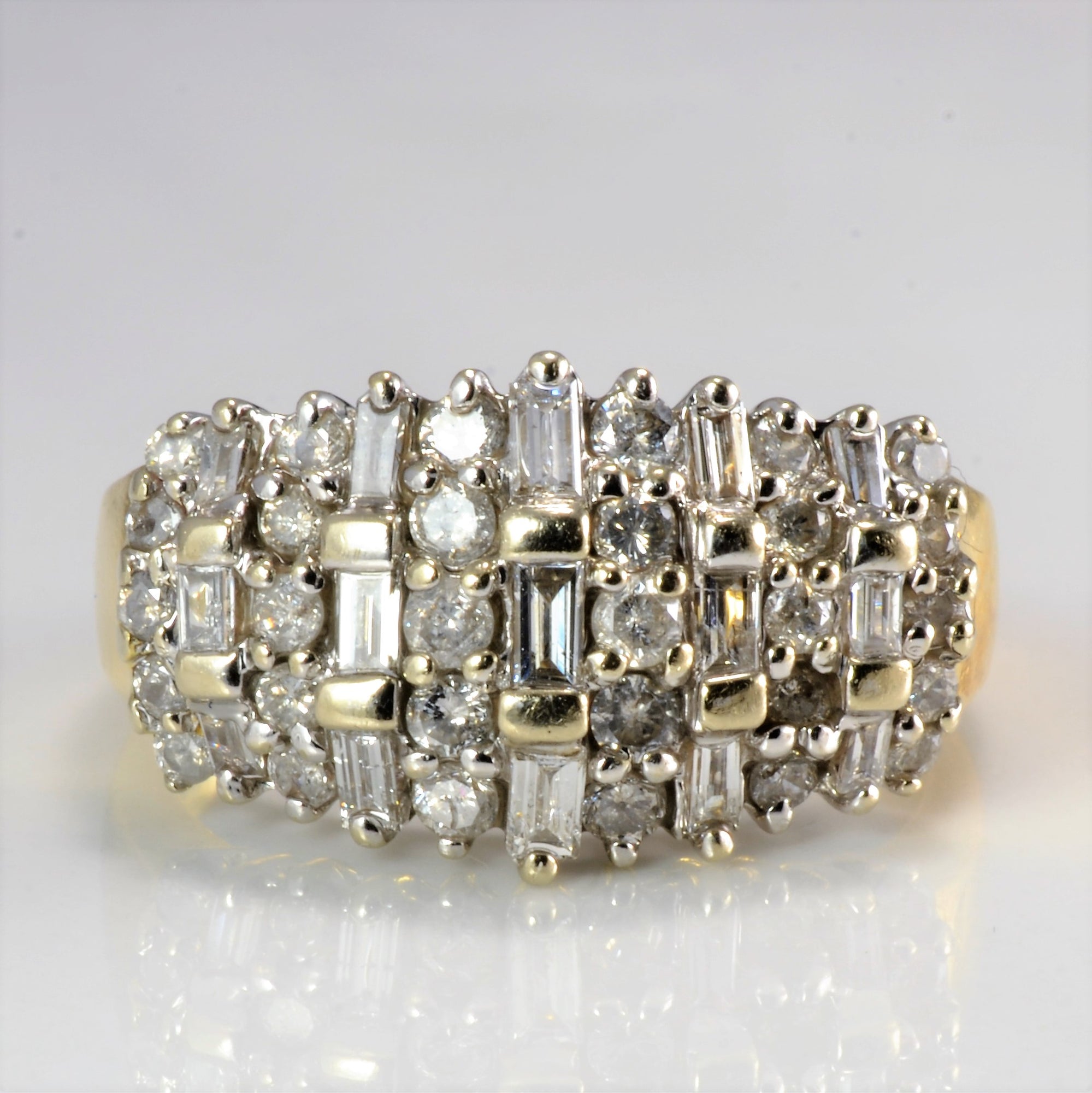 Wide Band Diamond Cluster Ring | 1.00 ctw, SZ 7 |