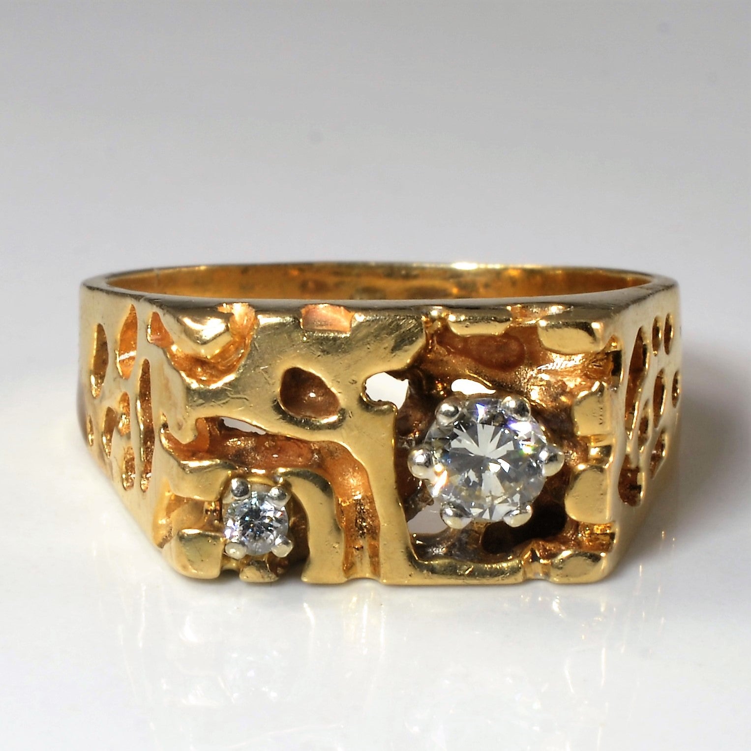 Bague en diamant texturé | 0,38 ct | Taille 11,5 | 