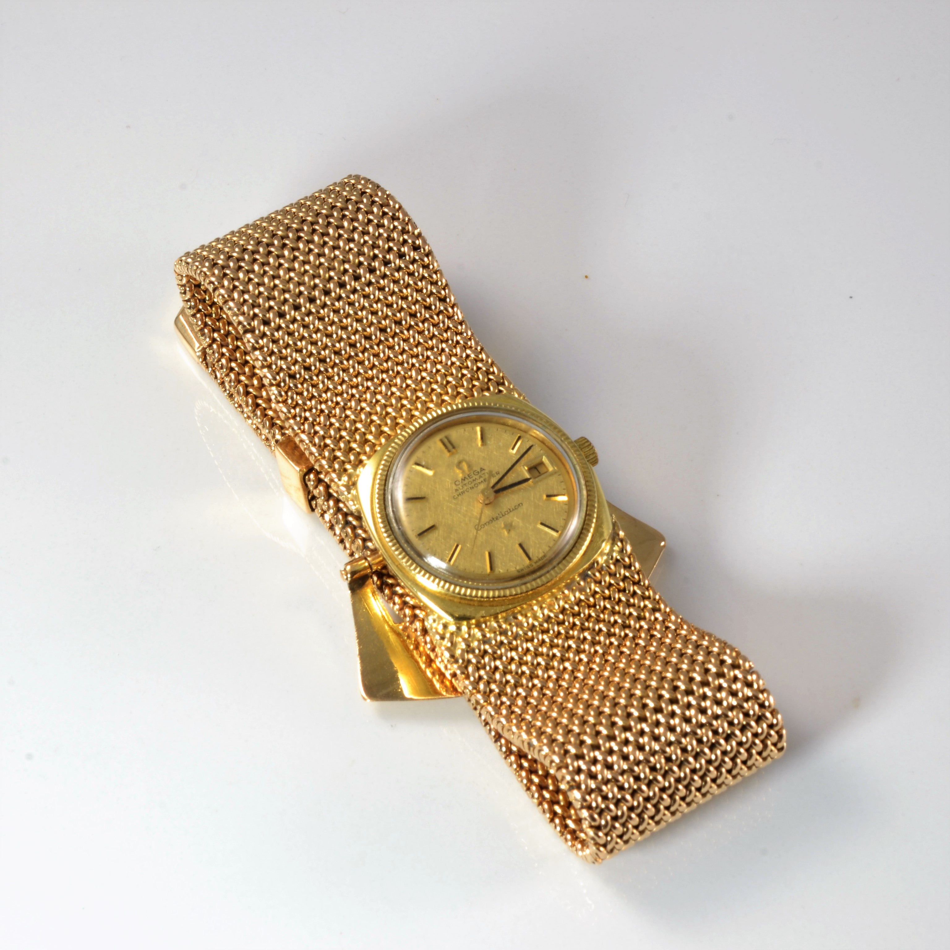 Omega' 1970s Woven Gold Constellation Watch