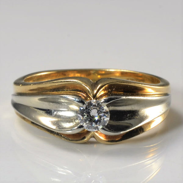 'Birks' Solitaire Diamond Two Tone Ring | 0.24ct | SZ 8 |
