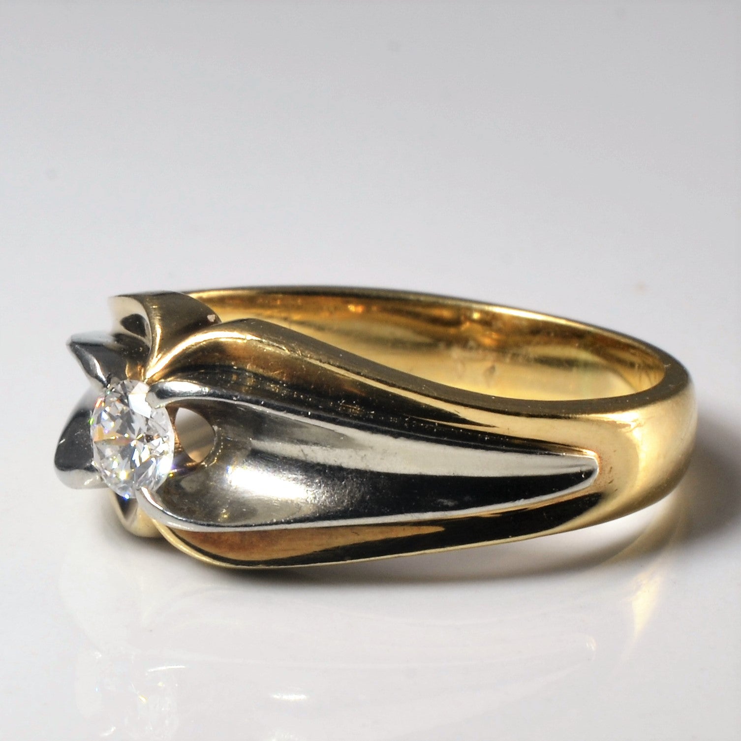Birks' Solitaire Diamond Two Tone Ring | 0.24ct | SZ 8 |