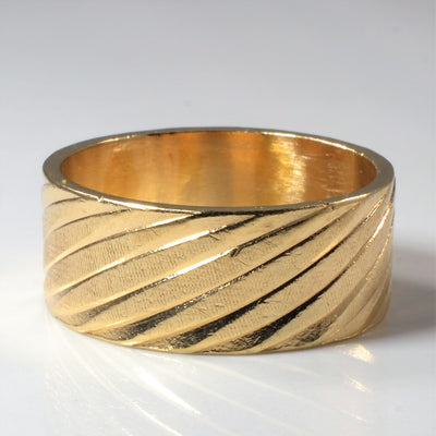 Wide Textured Gold Band | SZ 12 |