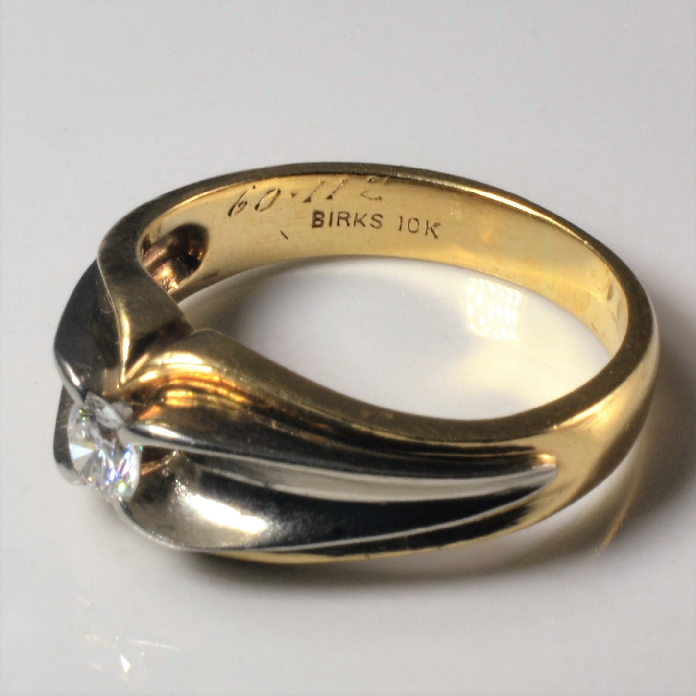Birks' Solitaire Diamond Two Tone Ring | 0.24ct | SZ 8 |