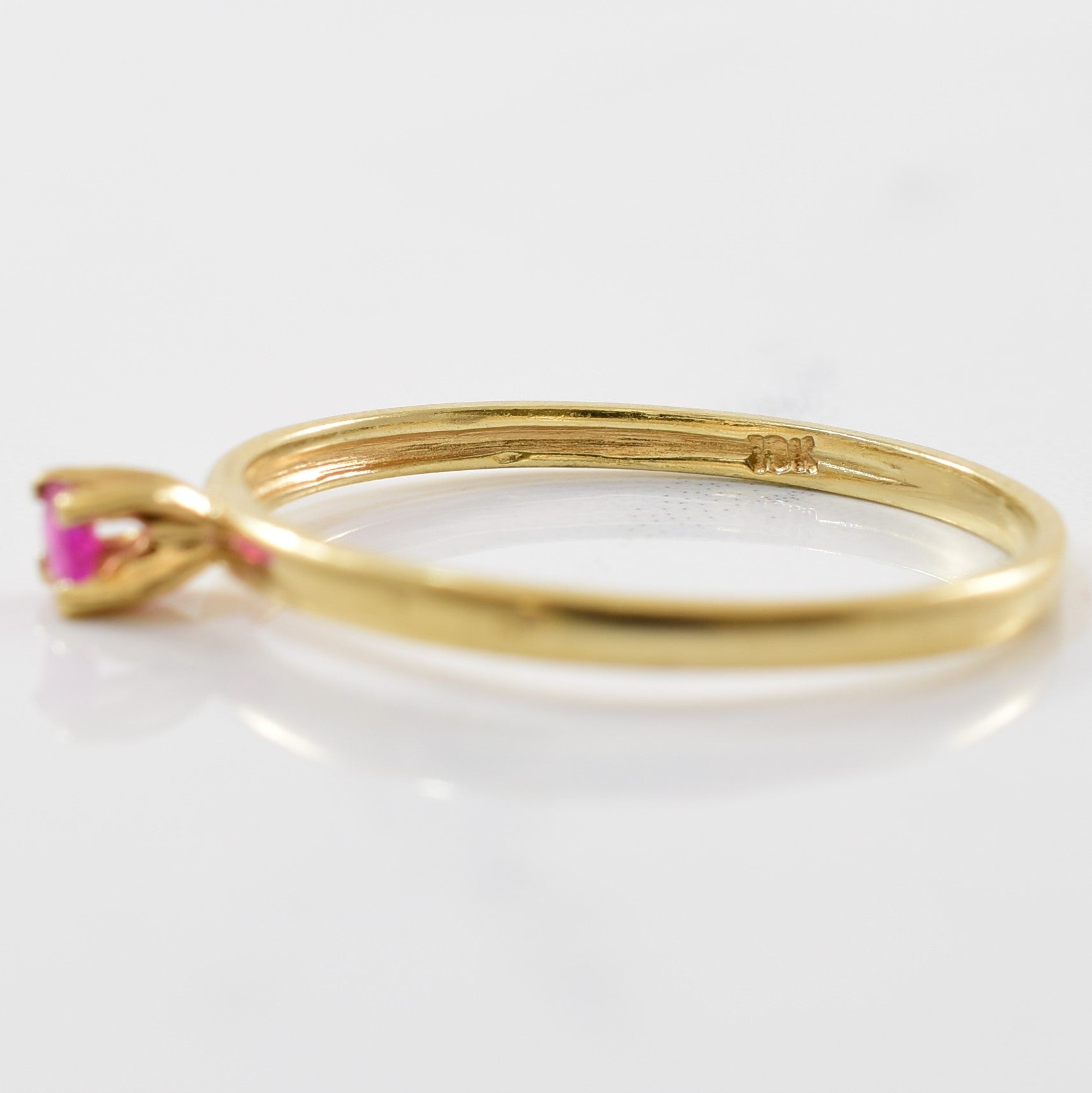 Delicate Solitaire Ruby Ring | 0.09ct | SZ 7.75 |