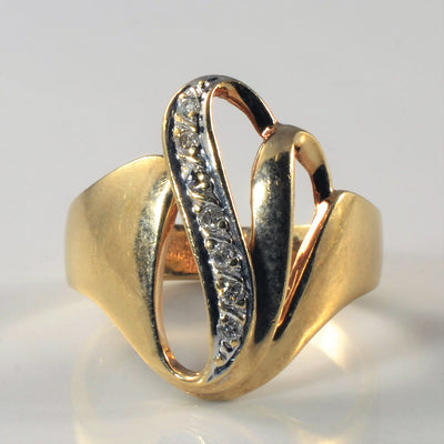 Wavy Diamond Cocktail Ring | 0.10ctw | SZ 9.5 |