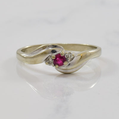 Ruby & Diamond Bypass Ring | 0.10ct, 0.01ctw | SZ 6 |