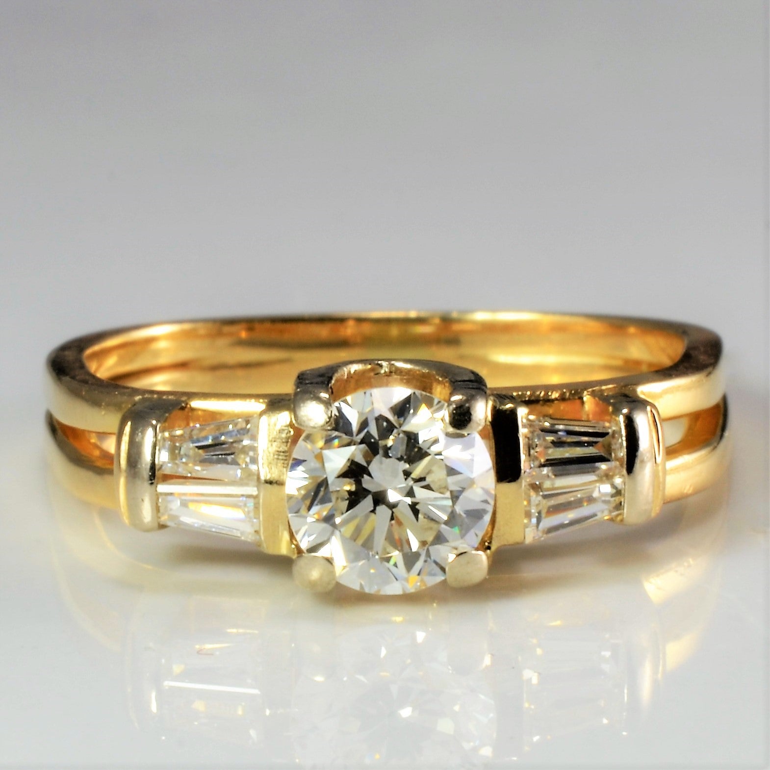 Three Stone Diamond Engagement Ring | 0.96 ctw, SZ 7.25 |