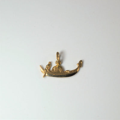 Yellow Gold Row Boat Pendant |