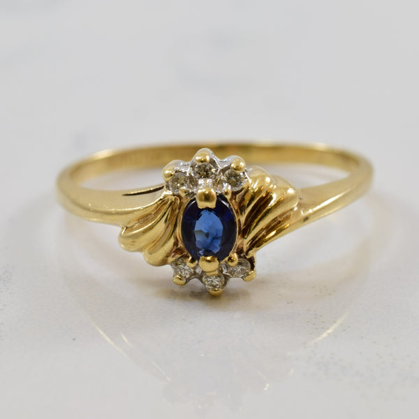 Blue Sapphire & Diamond Bypass Ring | 0.23ct, 0.04ct | SZ 8.25 |