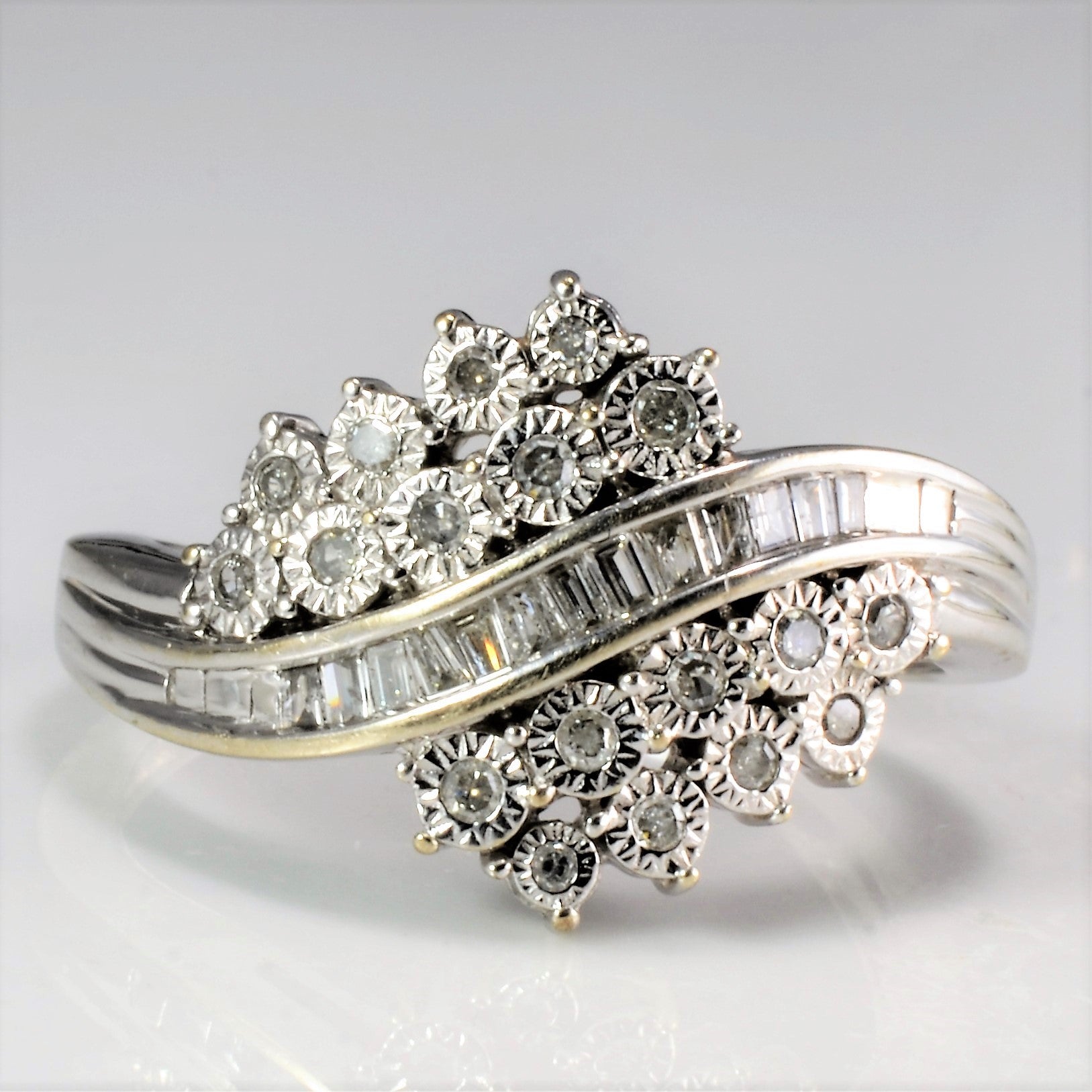 Bypass Cluster Diamond Ladies Ring | 0.16 ctw, SZ 7 |