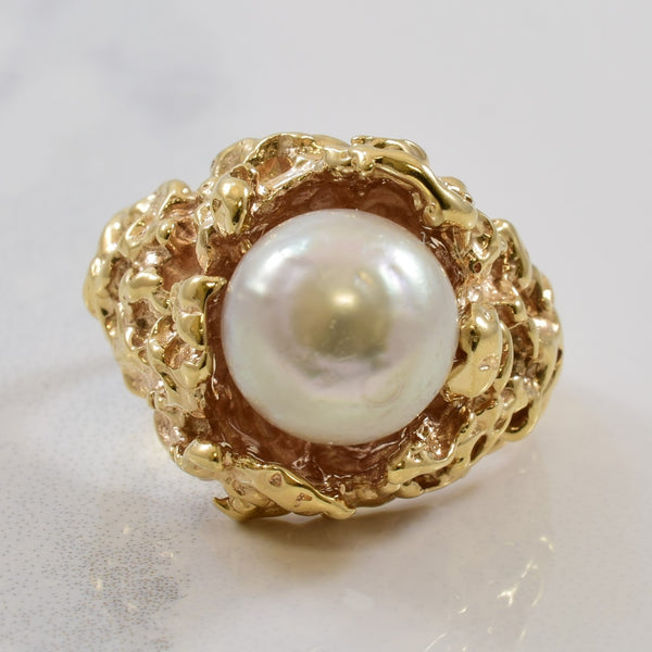 Textured Pearl Cocktail Ring | 5.15ct | SZ 5.5 |