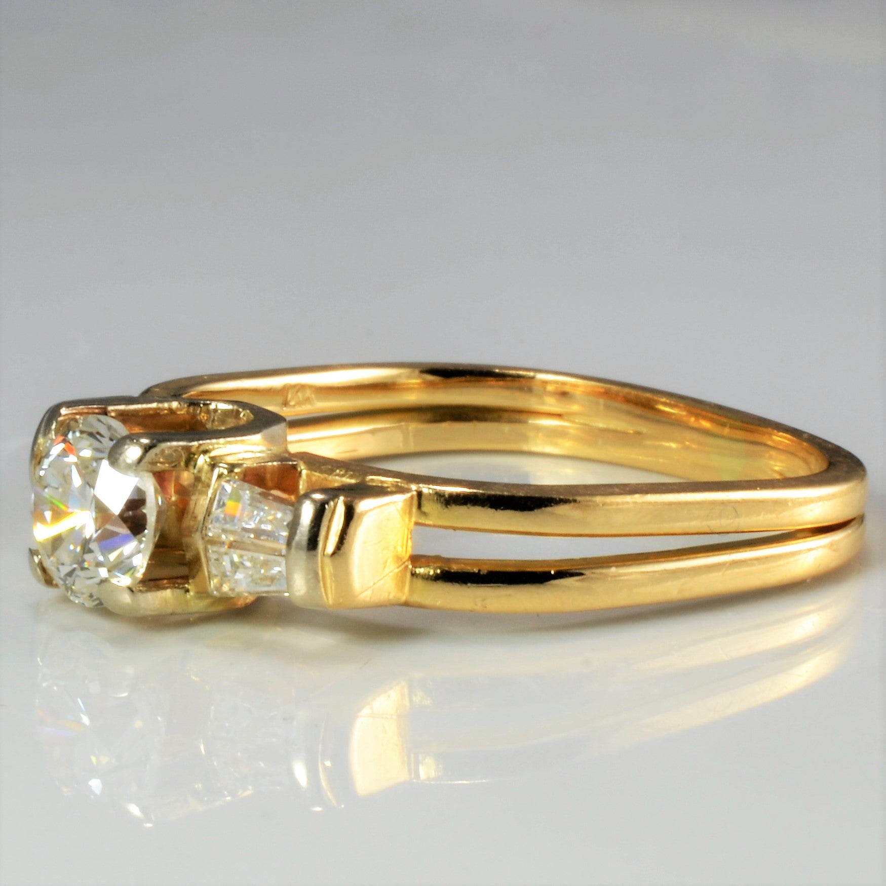 Three Stone Diamond Engagement Ring | 0.96 ctw, SZ 7.25 |