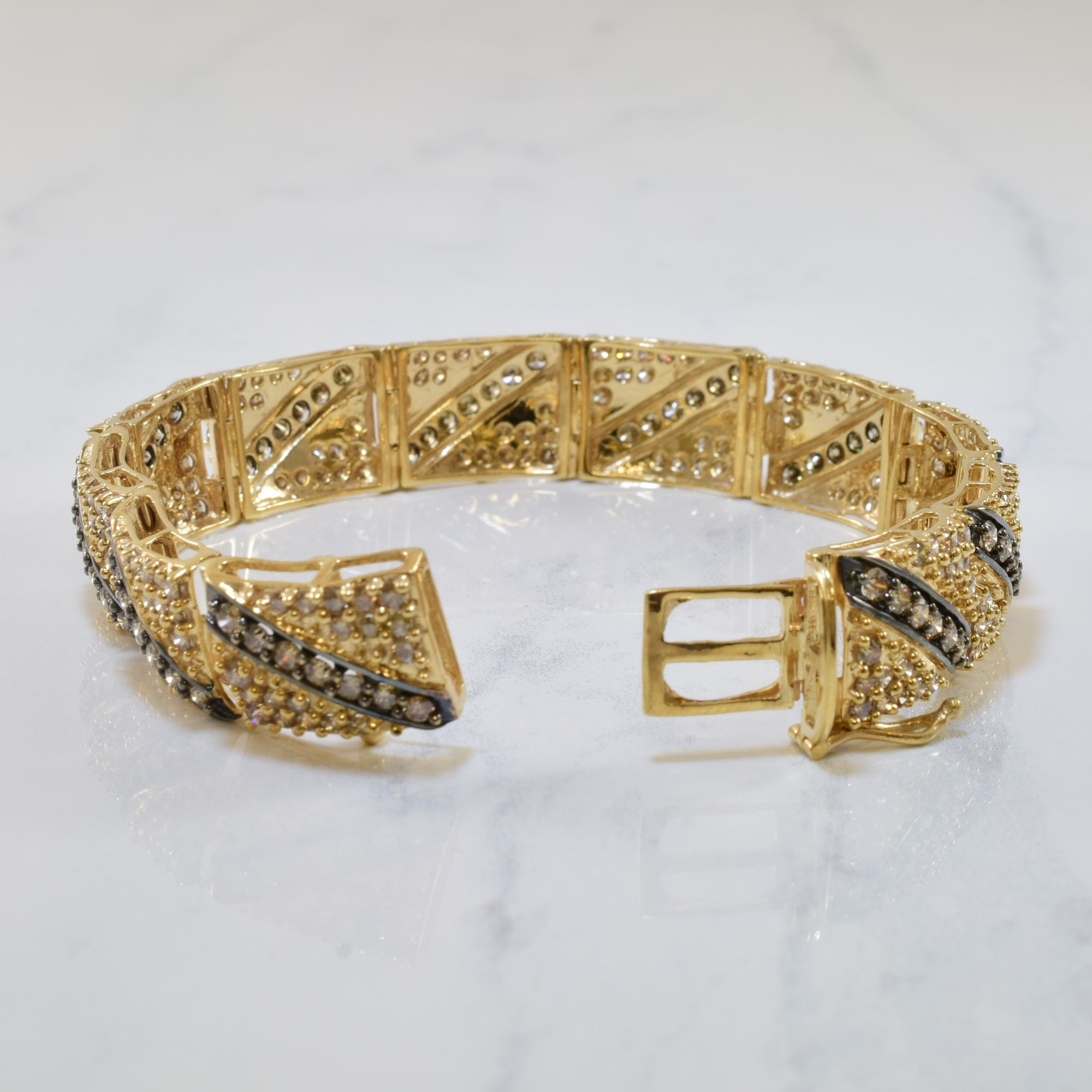 Champagne Diamond Link Bracelet | 6.65ctw | 7