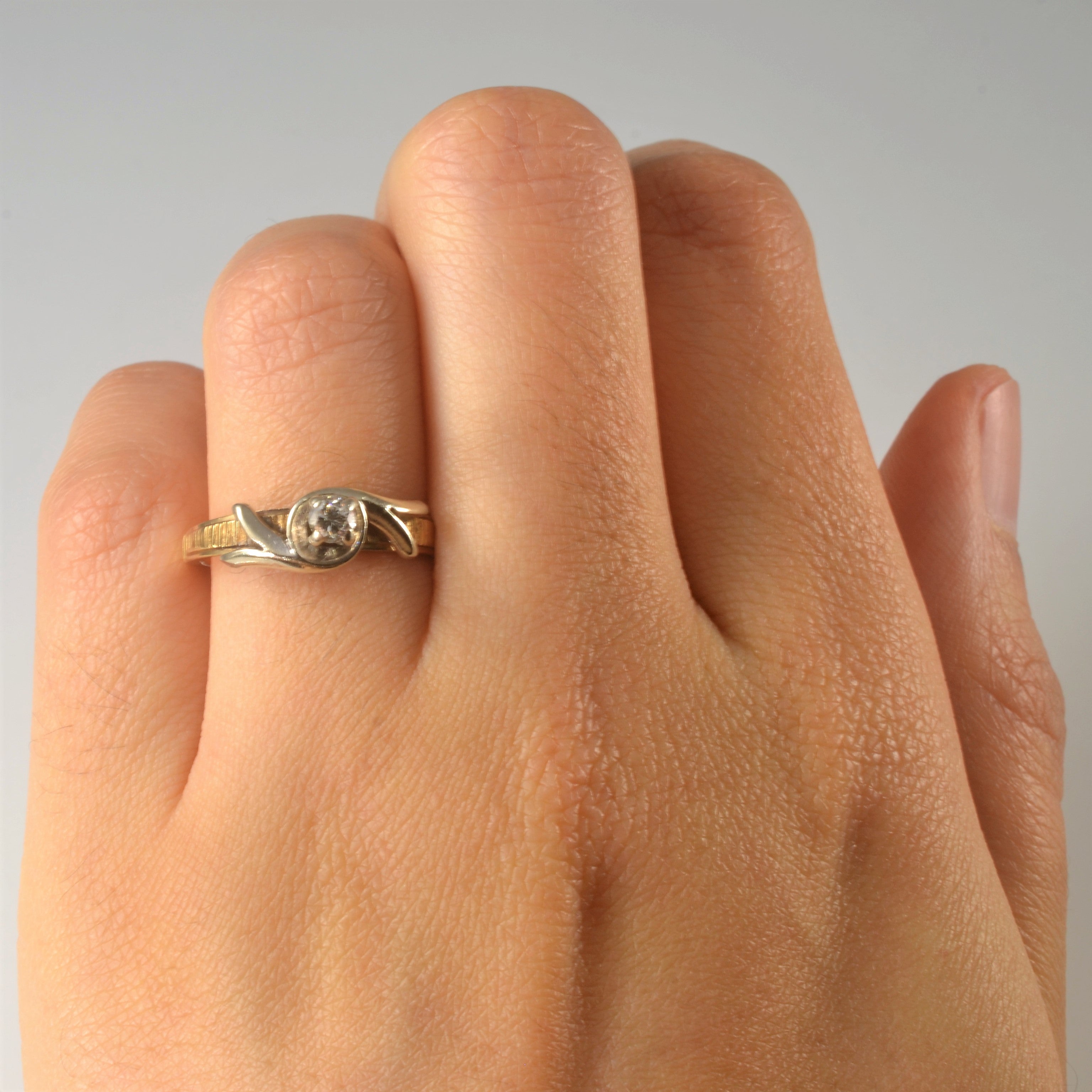 High Set Solitaire Diamond Ring | 0.12ct | SZ 6 |