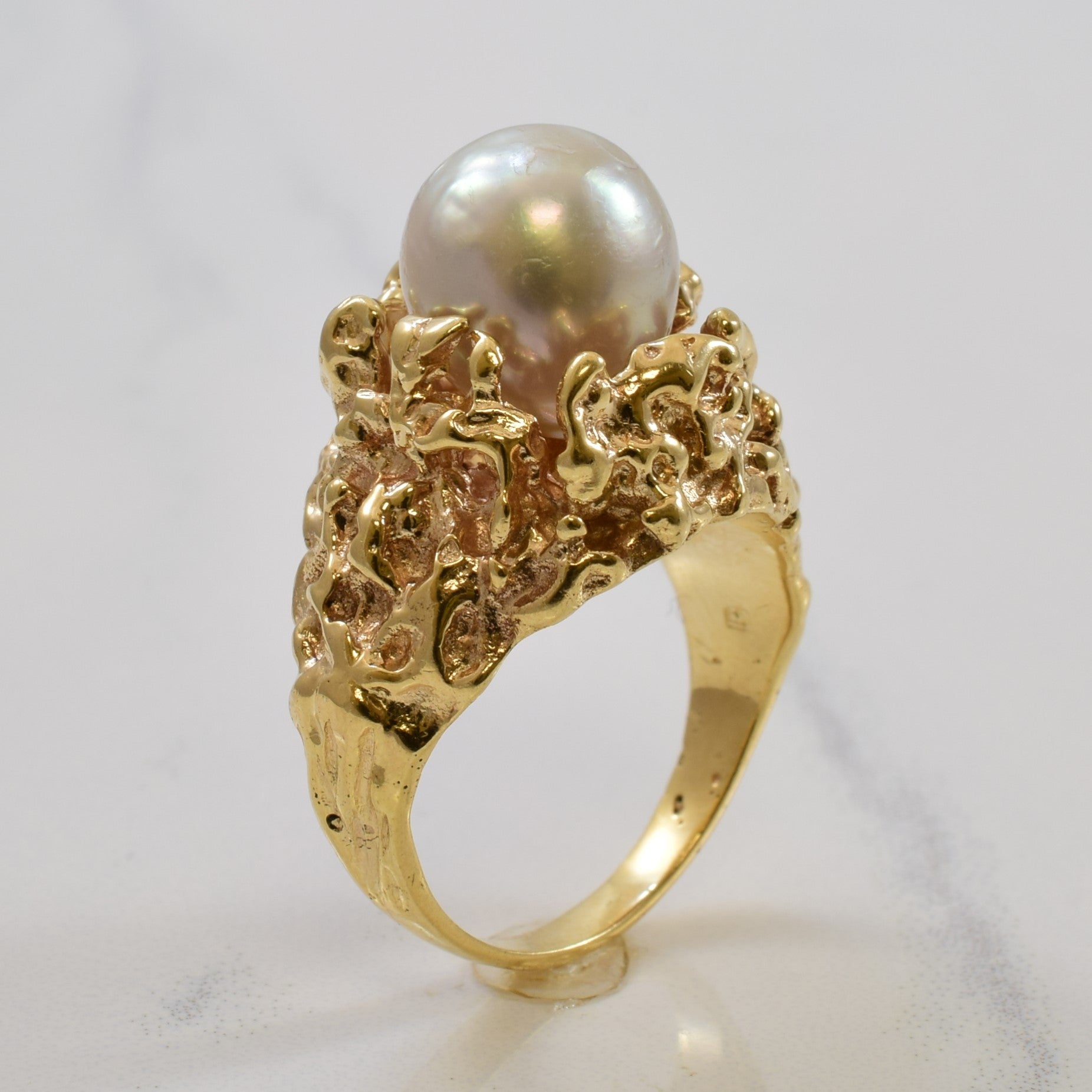 Textured Pearl Cocktail Ring | 5.15ct | SZ 5.5 |