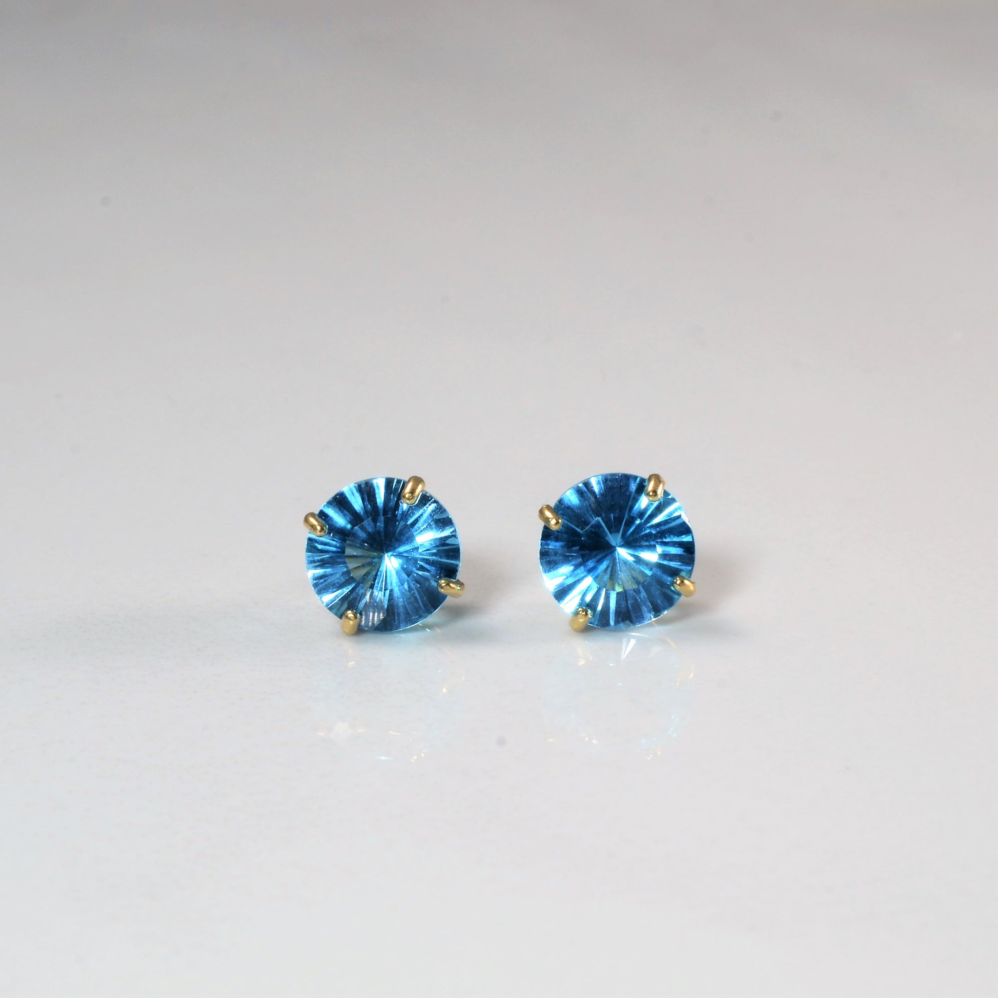 Blue Topaz Stud Earrings | 4.00ctw |