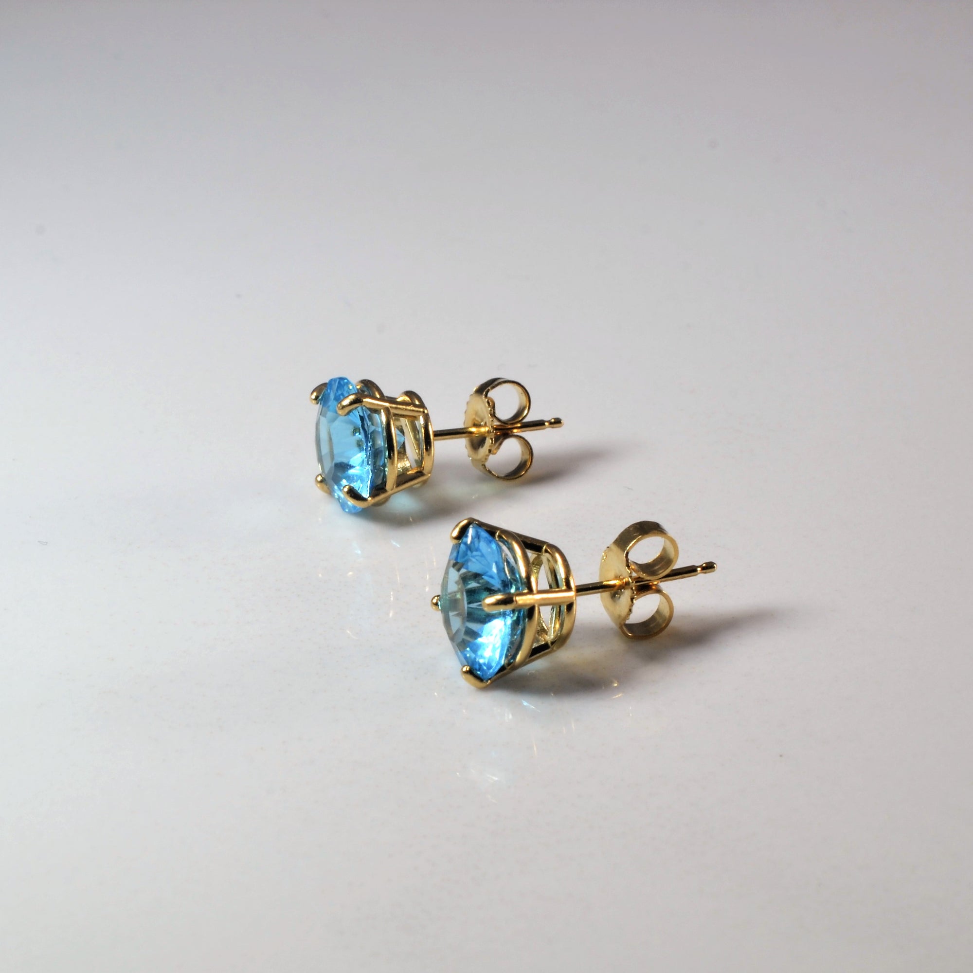 Blue Topaz Stud Earrings | 4.00ctw |