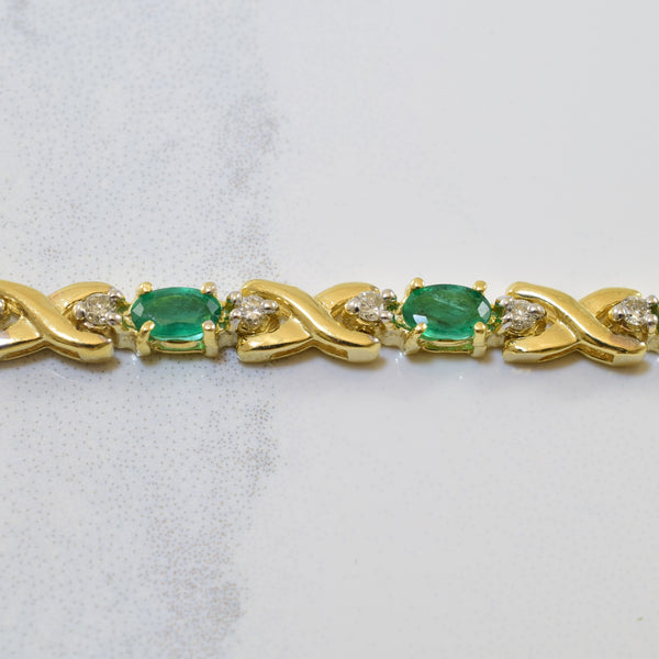 Emerald & Diamond Bracelet | 0.72ctw, 0.15ctw | 7