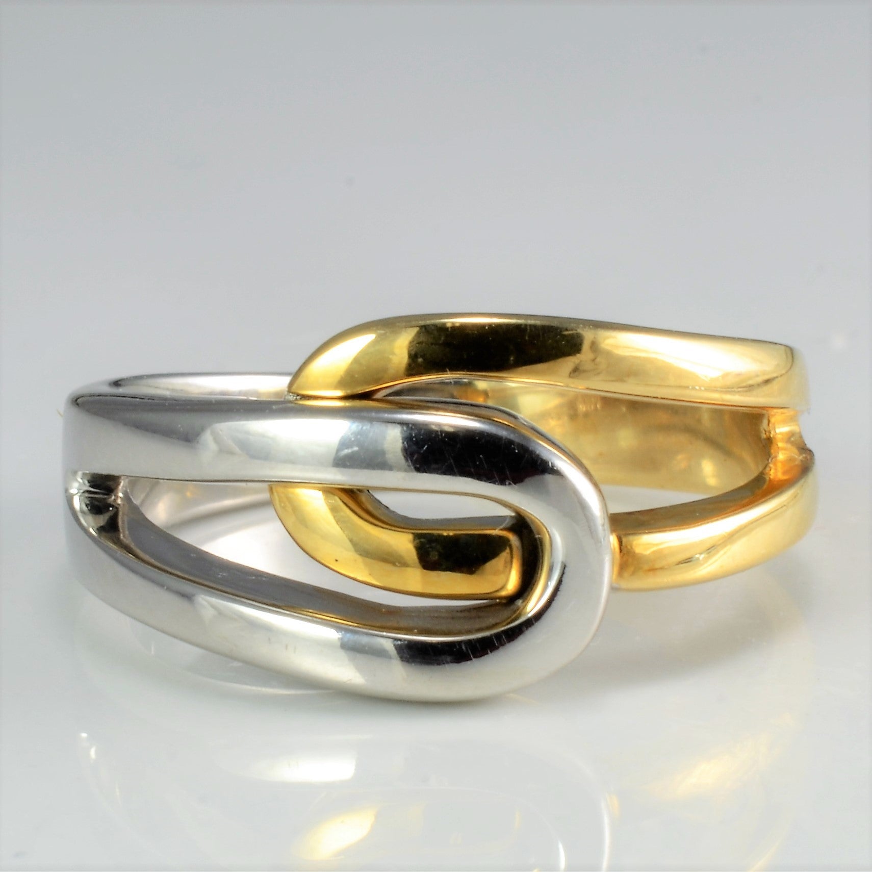 Two- Tone Gold Bypass Ring | SZ 6.75 |
