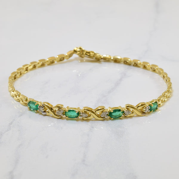 Emerald & Diamond Bracelet | 0.72ctw, 0.15ctw | 7