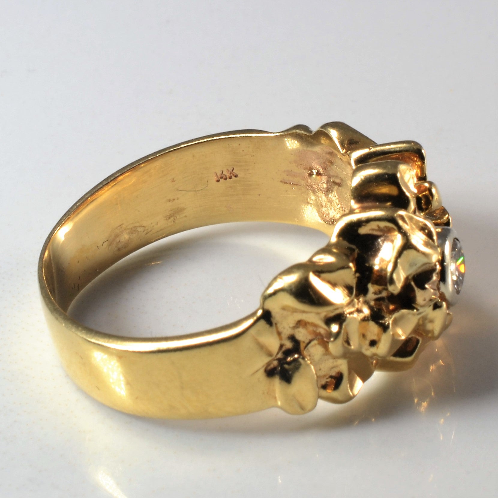 Textured Bezel Set Diamond Ring | 0.19ct | SZ 9.75 |