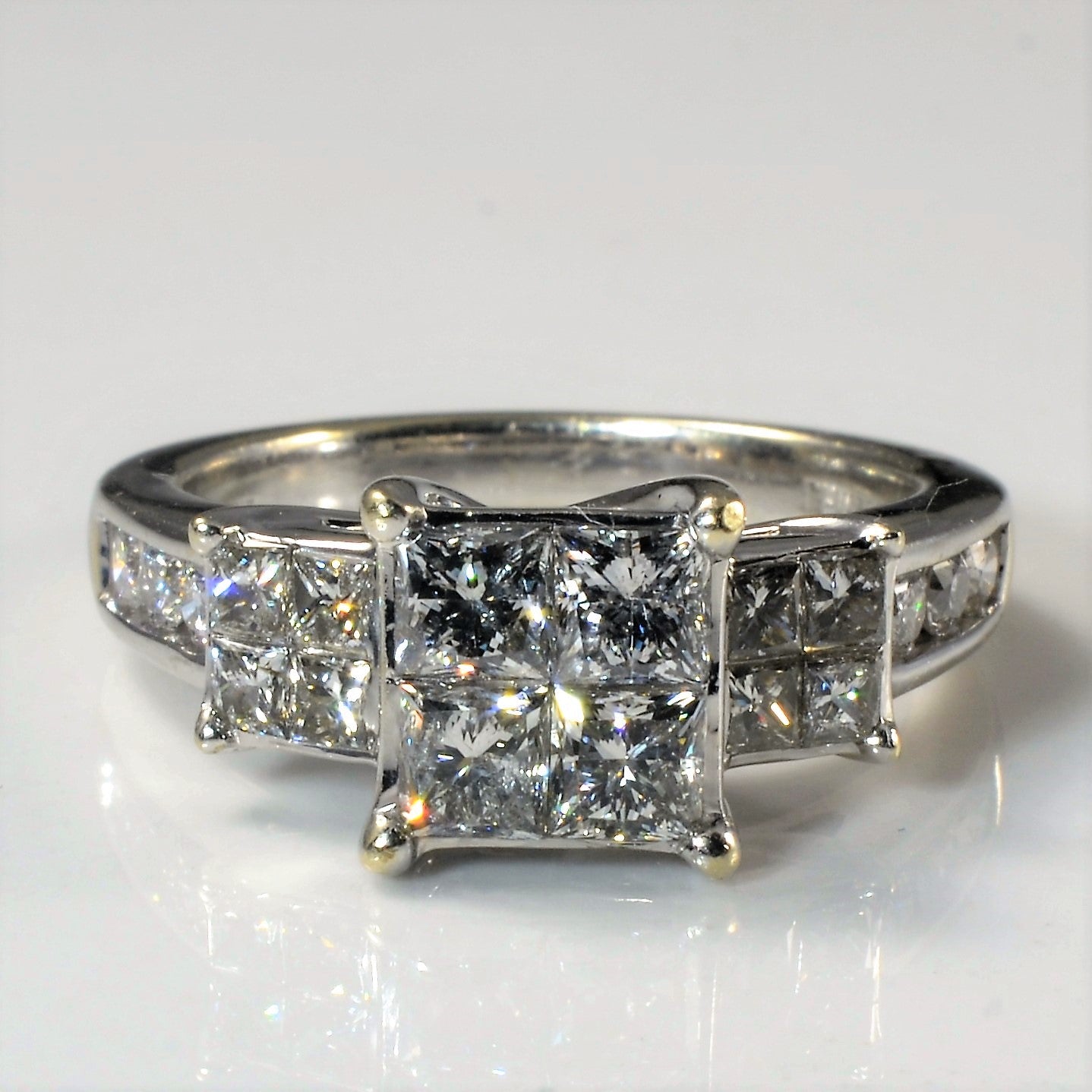 Princess Diamond Quad Cluster Ring | 2.19ctw | SZ 7.5 |