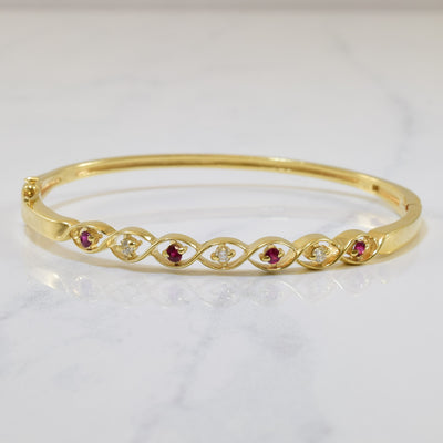 Ruby & Diamond Bangle | 0.18ctw, 0.09ctw | 7