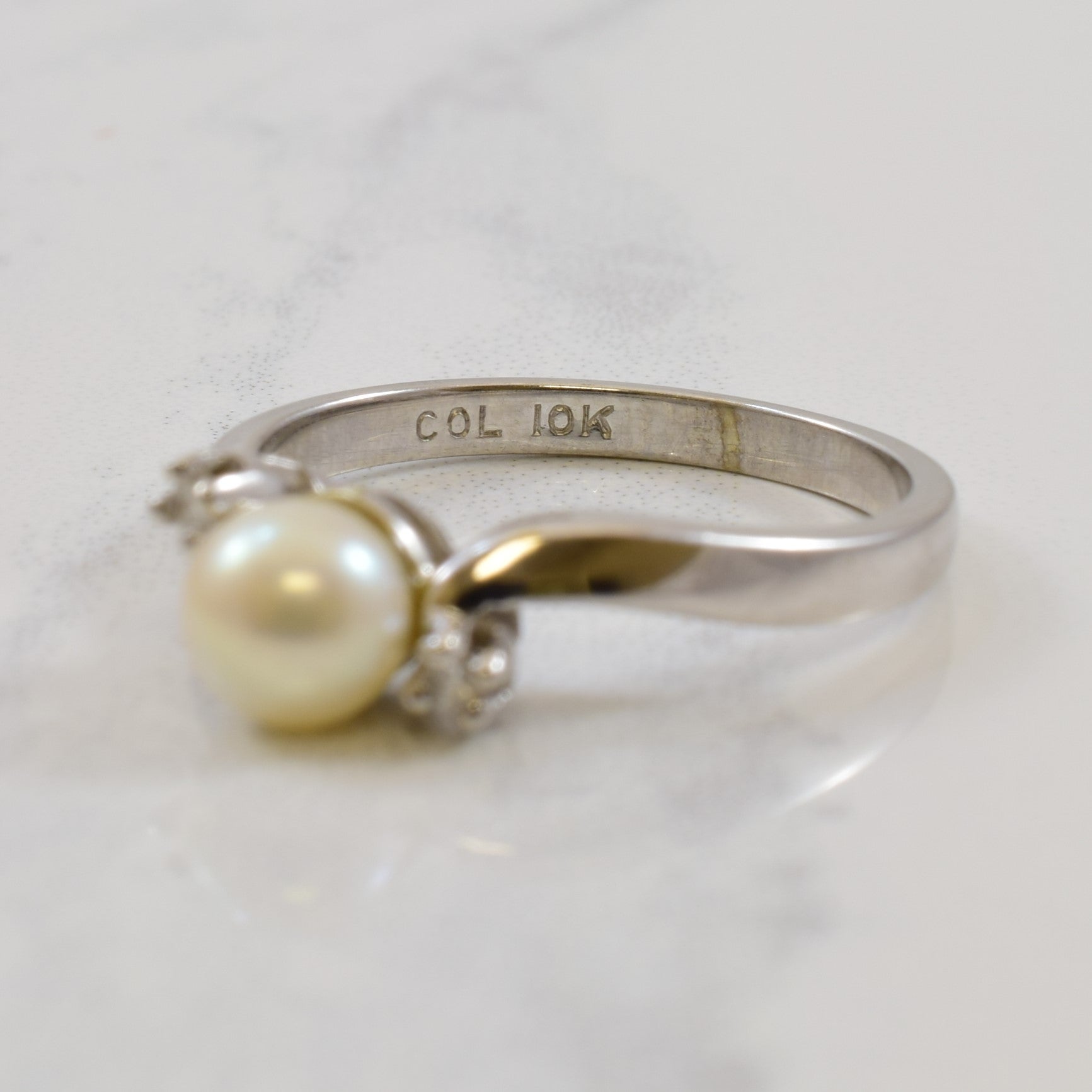 Diamond & Pearl Bypass Ring | 1.00ct, 0.04ctw | SZ 6.5 |