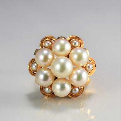 Cluster Pearl Vintage Ring | SZ 6.25 |