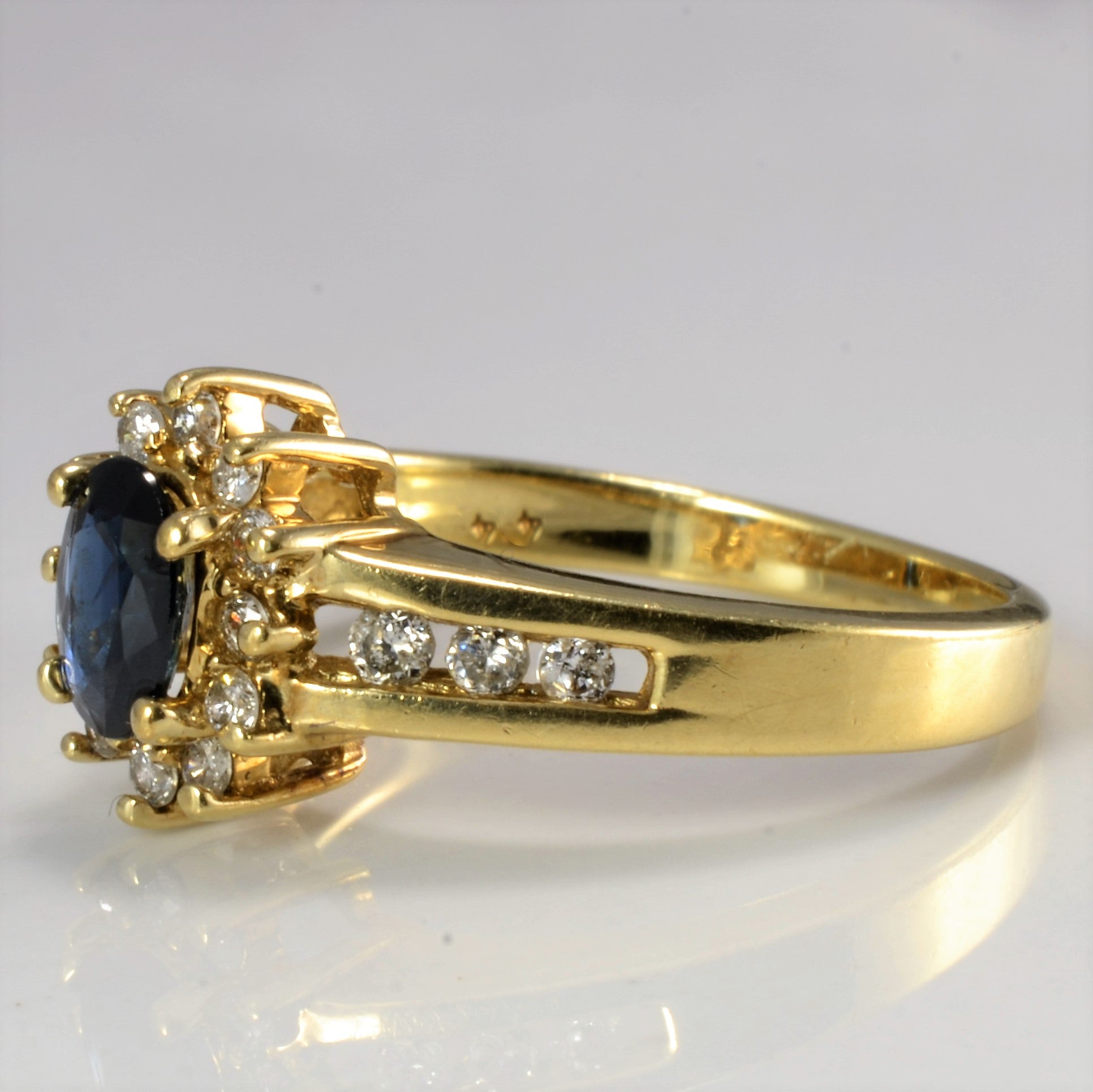 Cocktail Sapphire & Diamond Ring | 0.18 ctw, SZ 6.75 |
