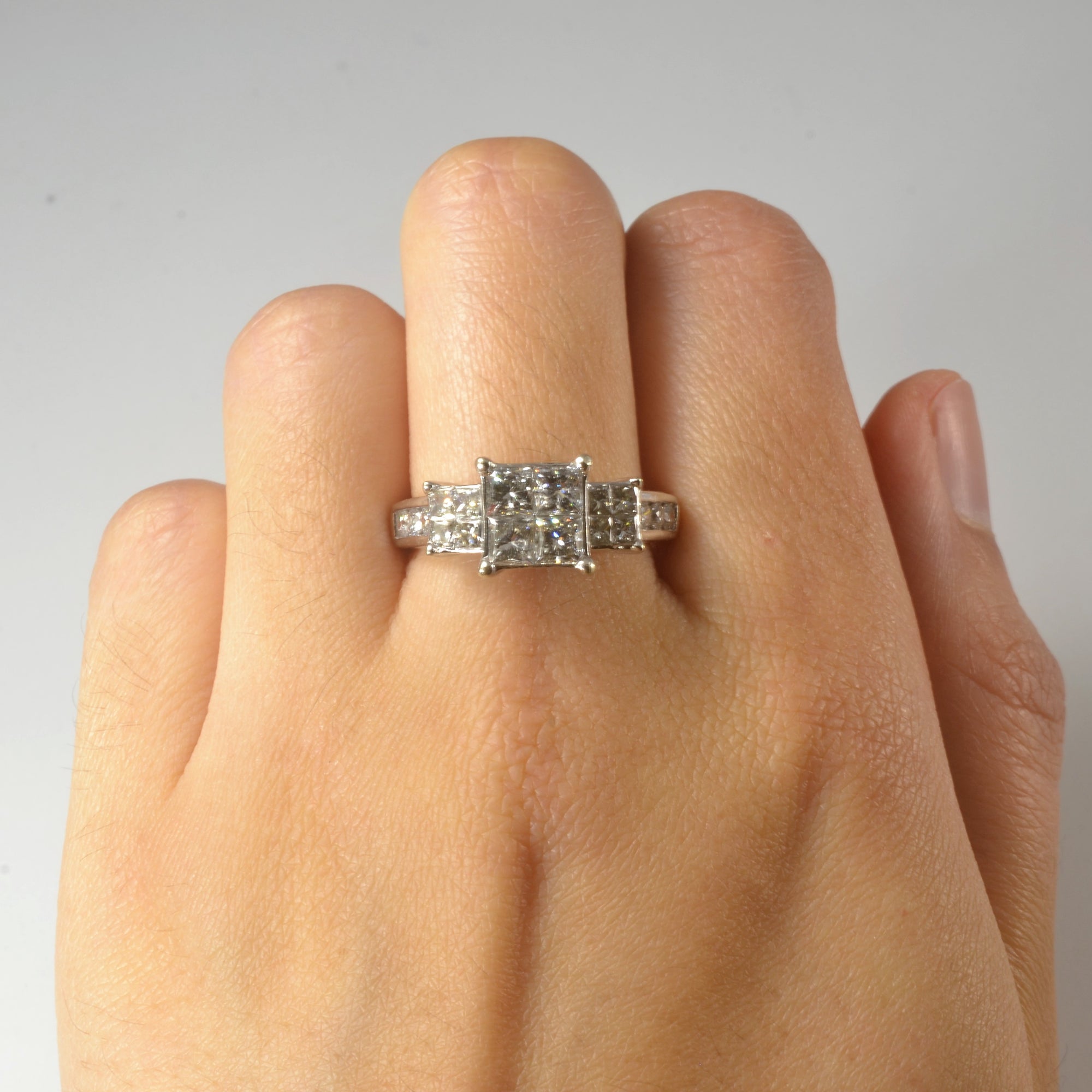 Princess Diamond Quad Cluster Ring | 2.19ctw | SZ 7.5 |