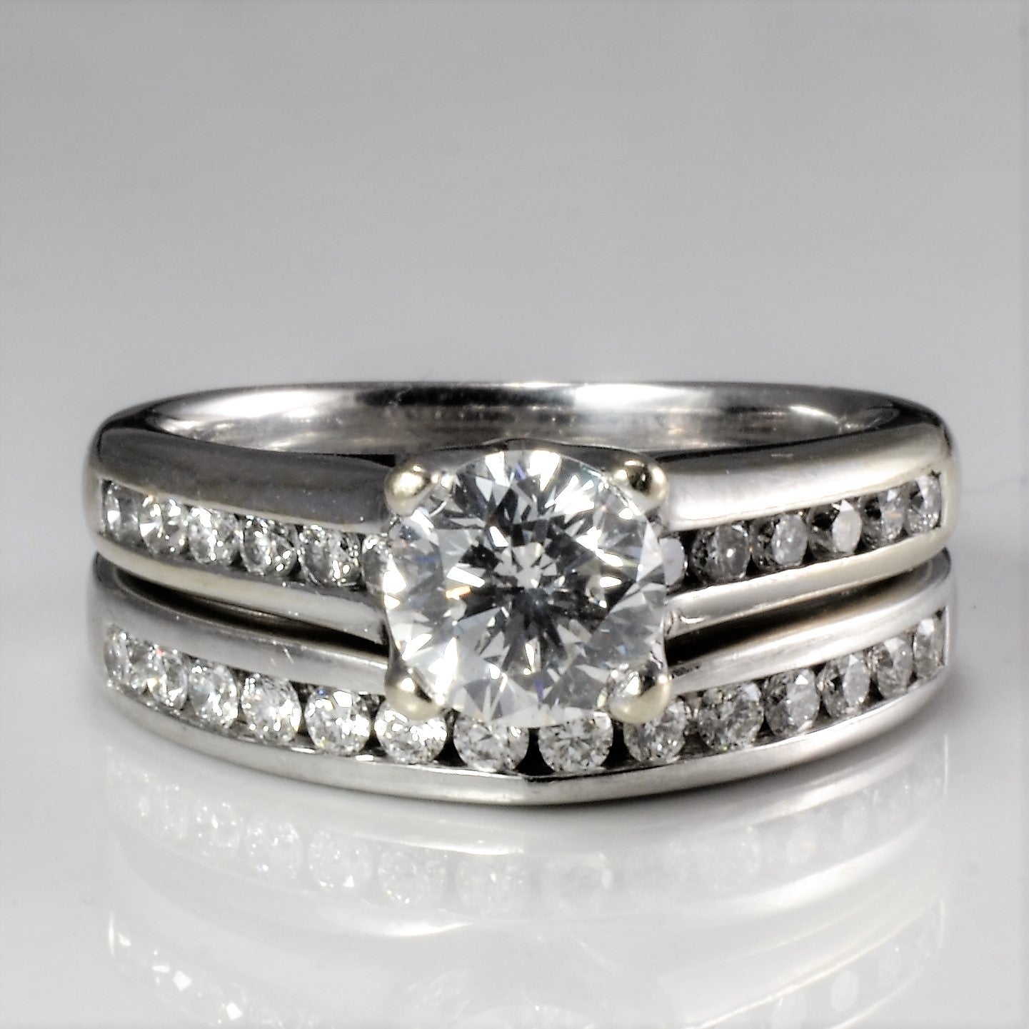 Channel Canadian Diamond Engagement Ring Set | 1.24 ctw, SZ 4.5 |