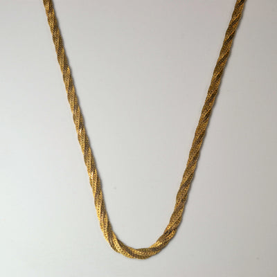 14k Gold Braided Necklace | 18