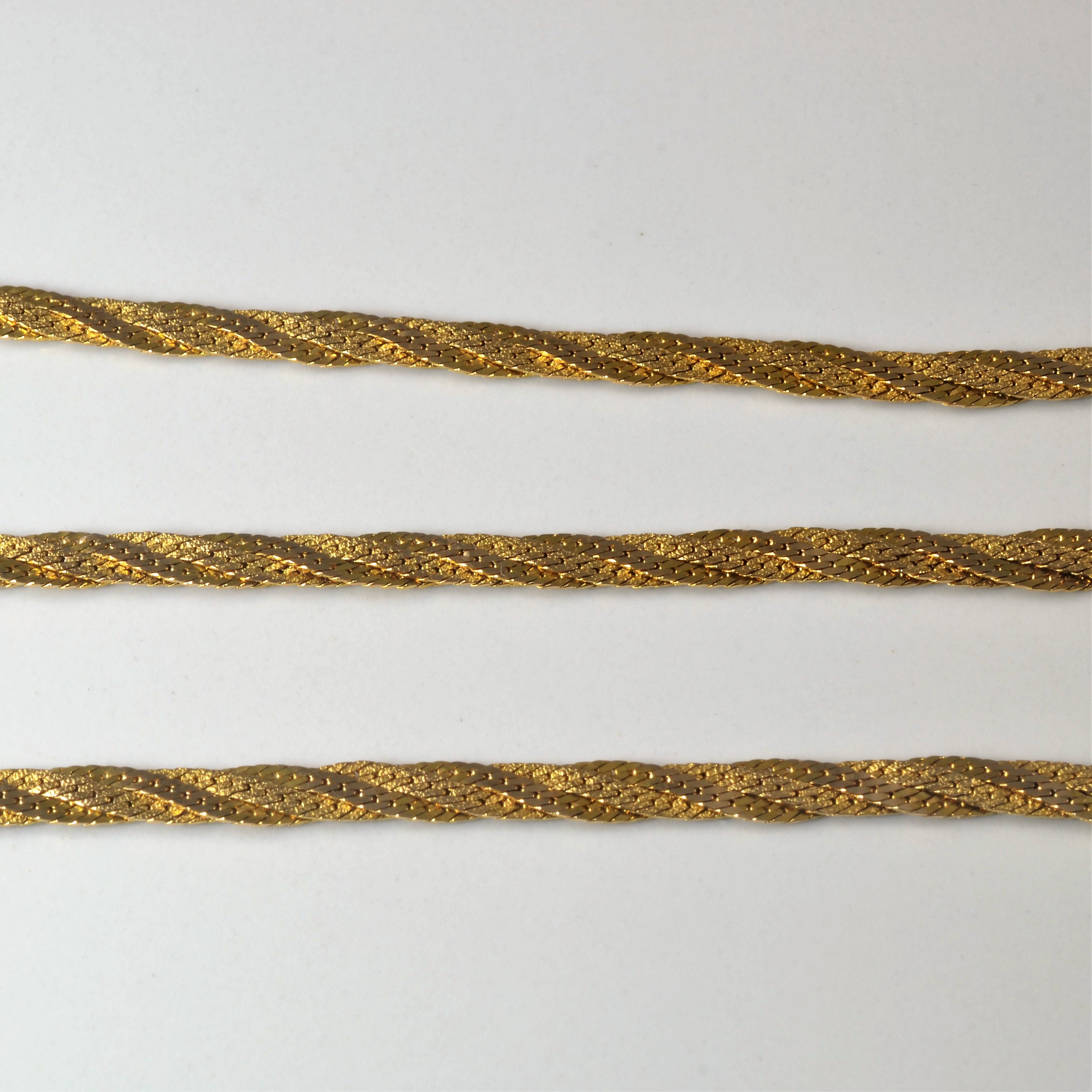 14k Gold Braided Necklace | 18" |