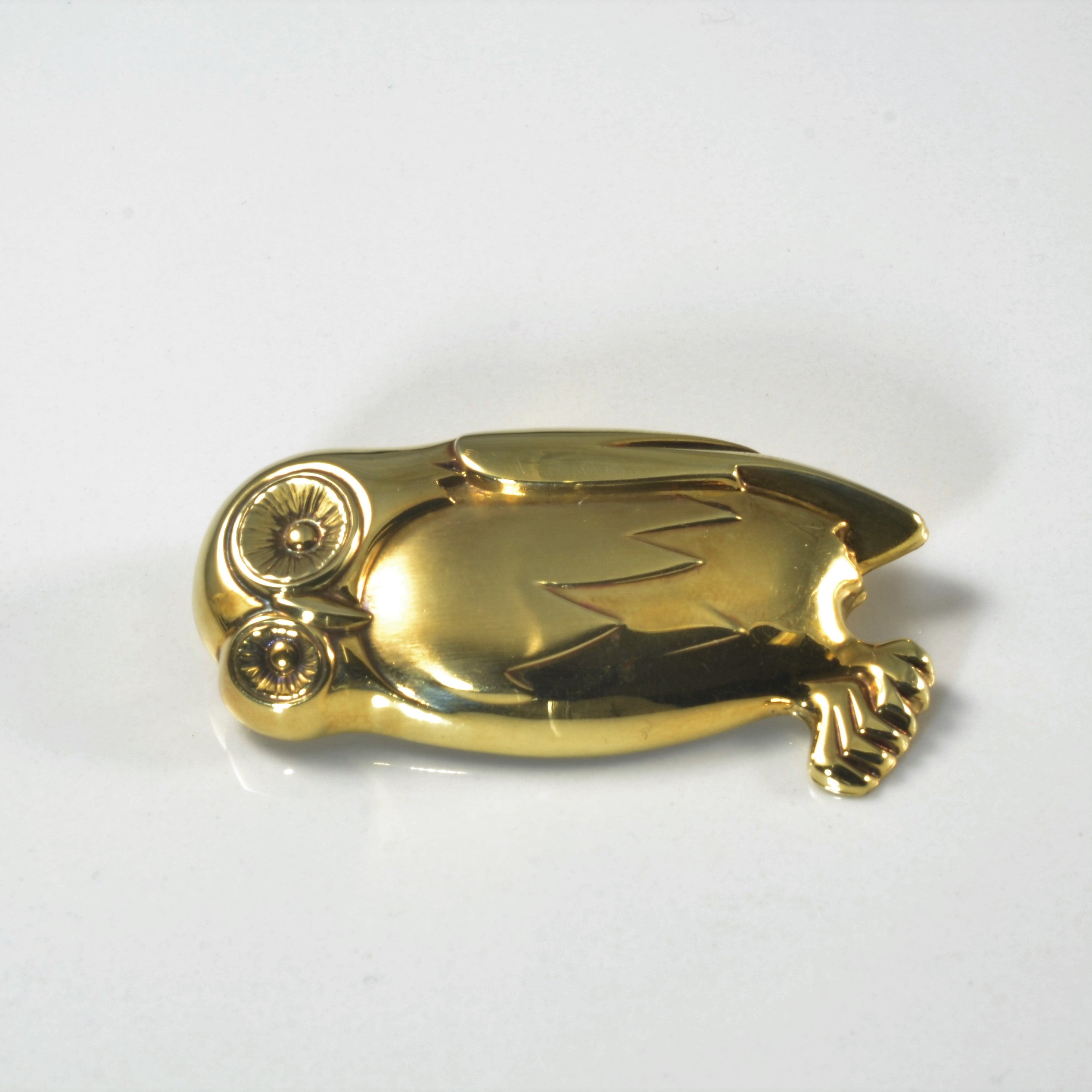 14k Yellow Gold Owl Brooch |