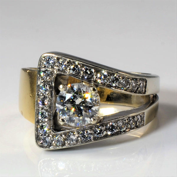 Buckle Style Diamond Ring | 1.46ctw | SZ 8.75 |
