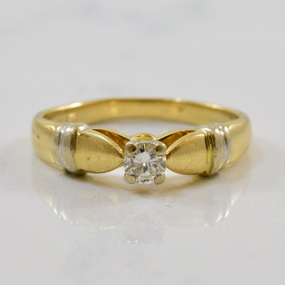 Solitaire Diamond Tapered Ribbon Ring | 0.15ct | SZ 5.75 |