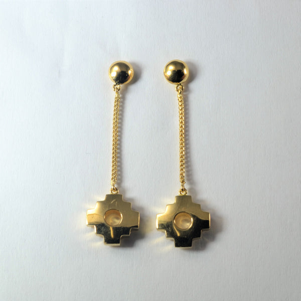 18k Gold Drop Earrings |
