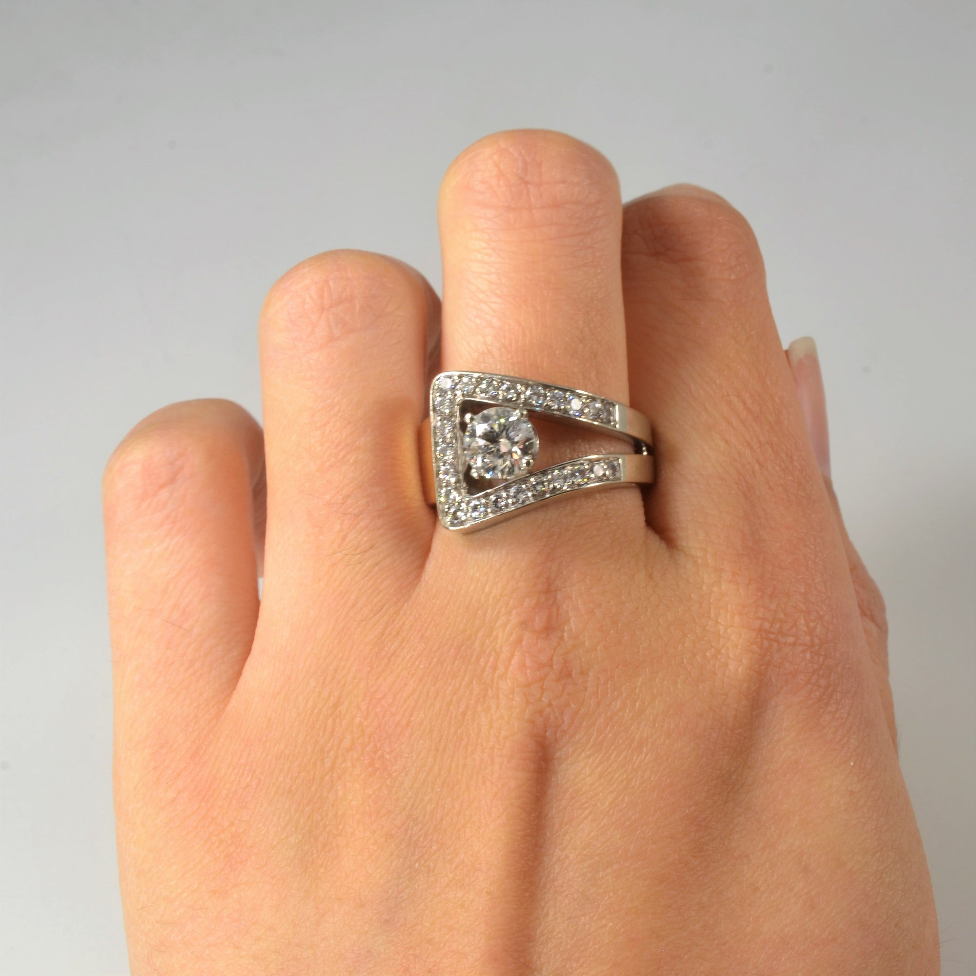 Buckle Style Diamond Ring | 1.46ctw | SZ 8.75 |