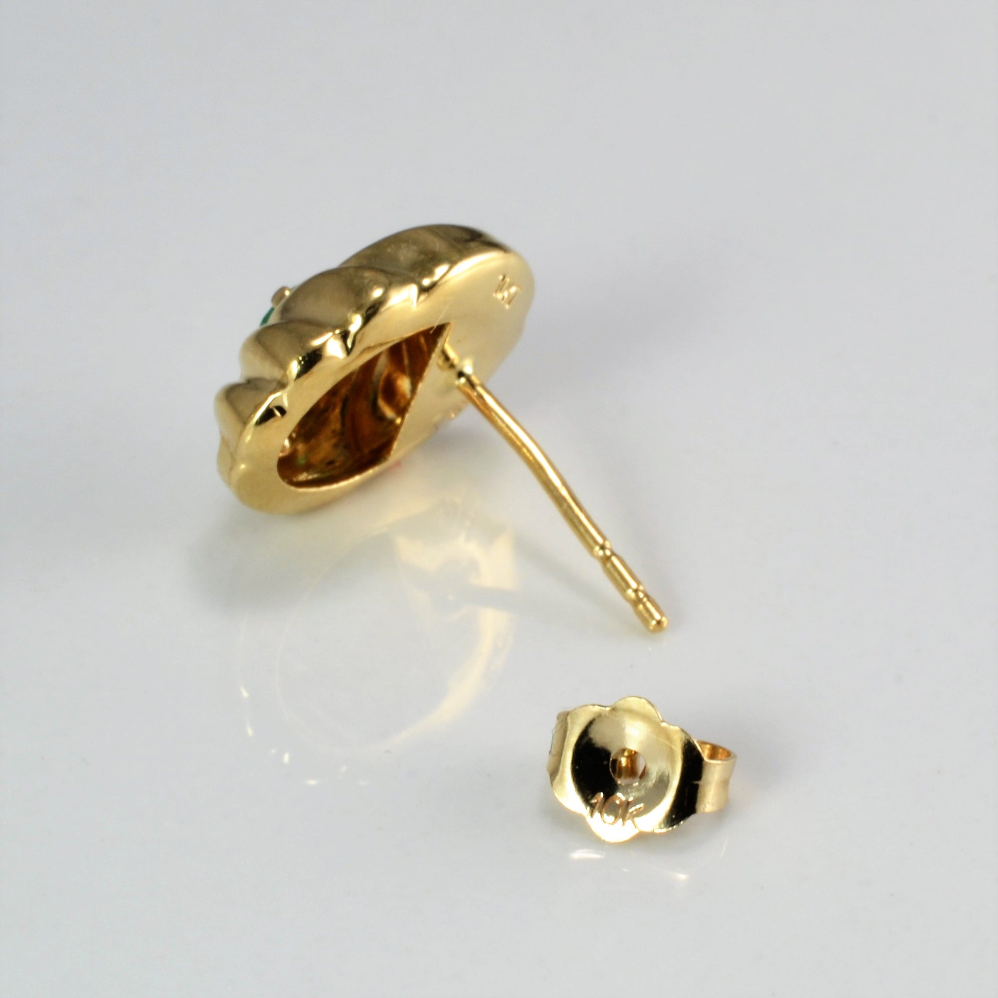 Emerald & Diamond Stud Earring | 0.02 ctw |