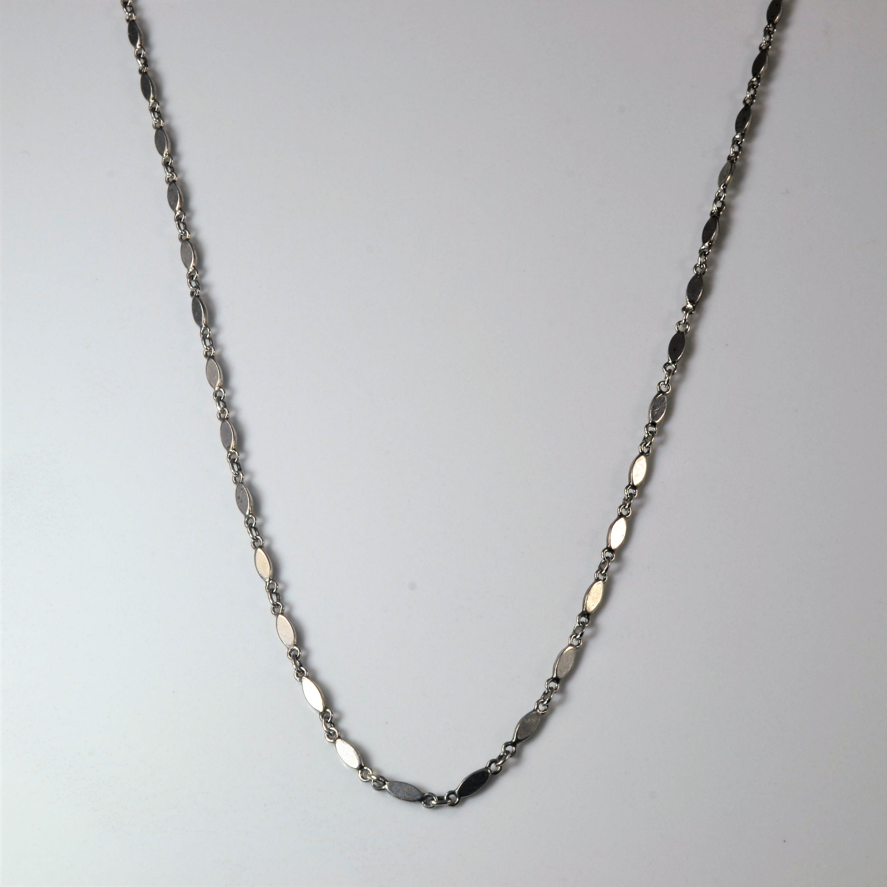 Platinum Bar & Rolo Chain | 16.5"|