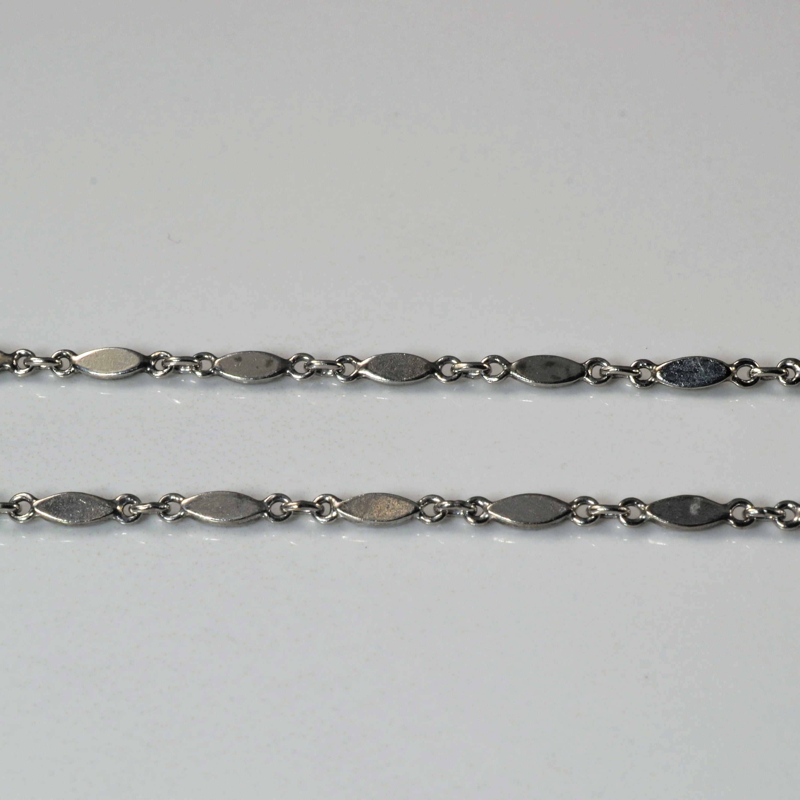 Platinum Bar & Rolo Chain | 16.5"|