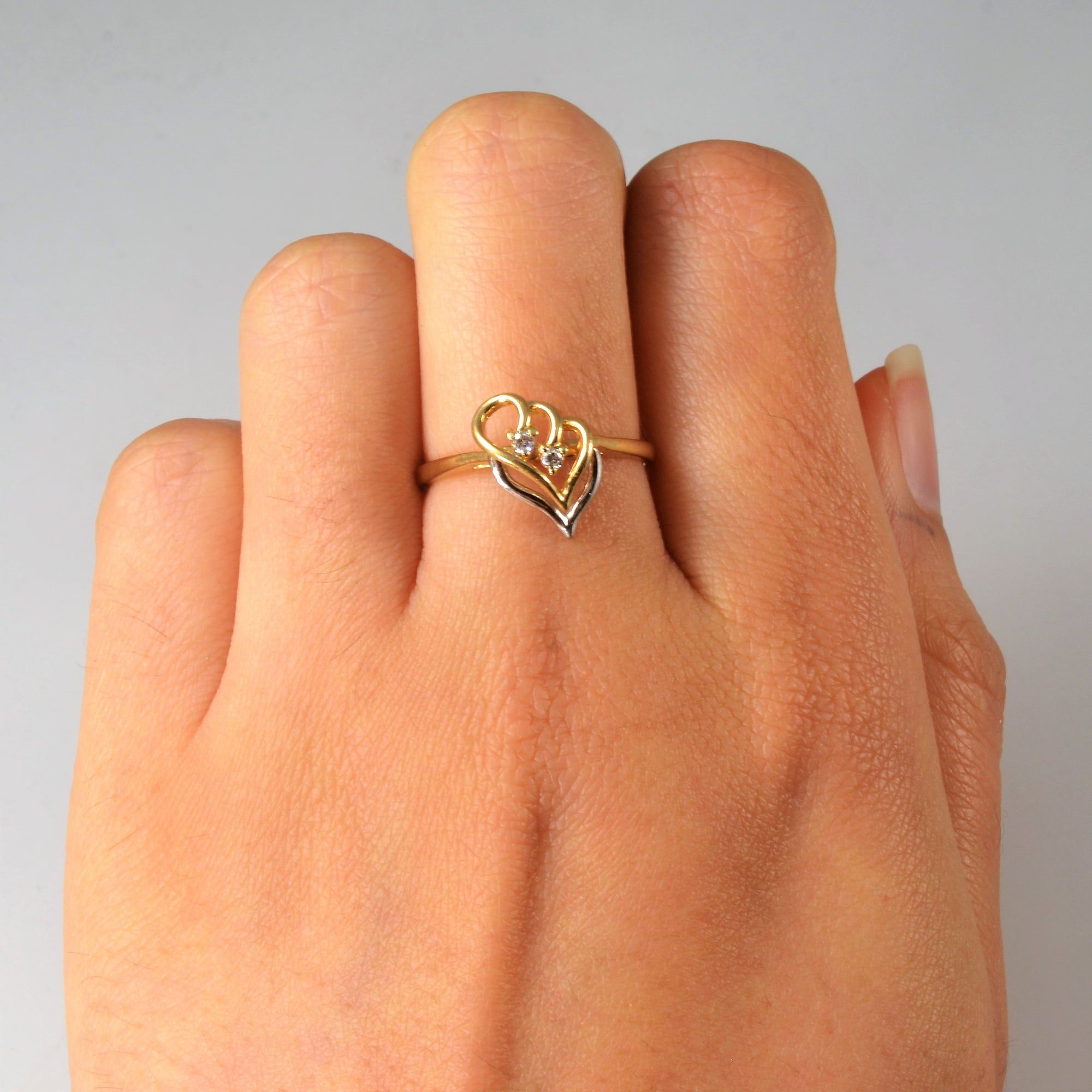 Diamond Heart Promise Ring | 0.04ctw | SZ 6.5 |