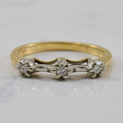 1980s Three Stone Diamond Band | 0.03ctw | SZ 4.5 |