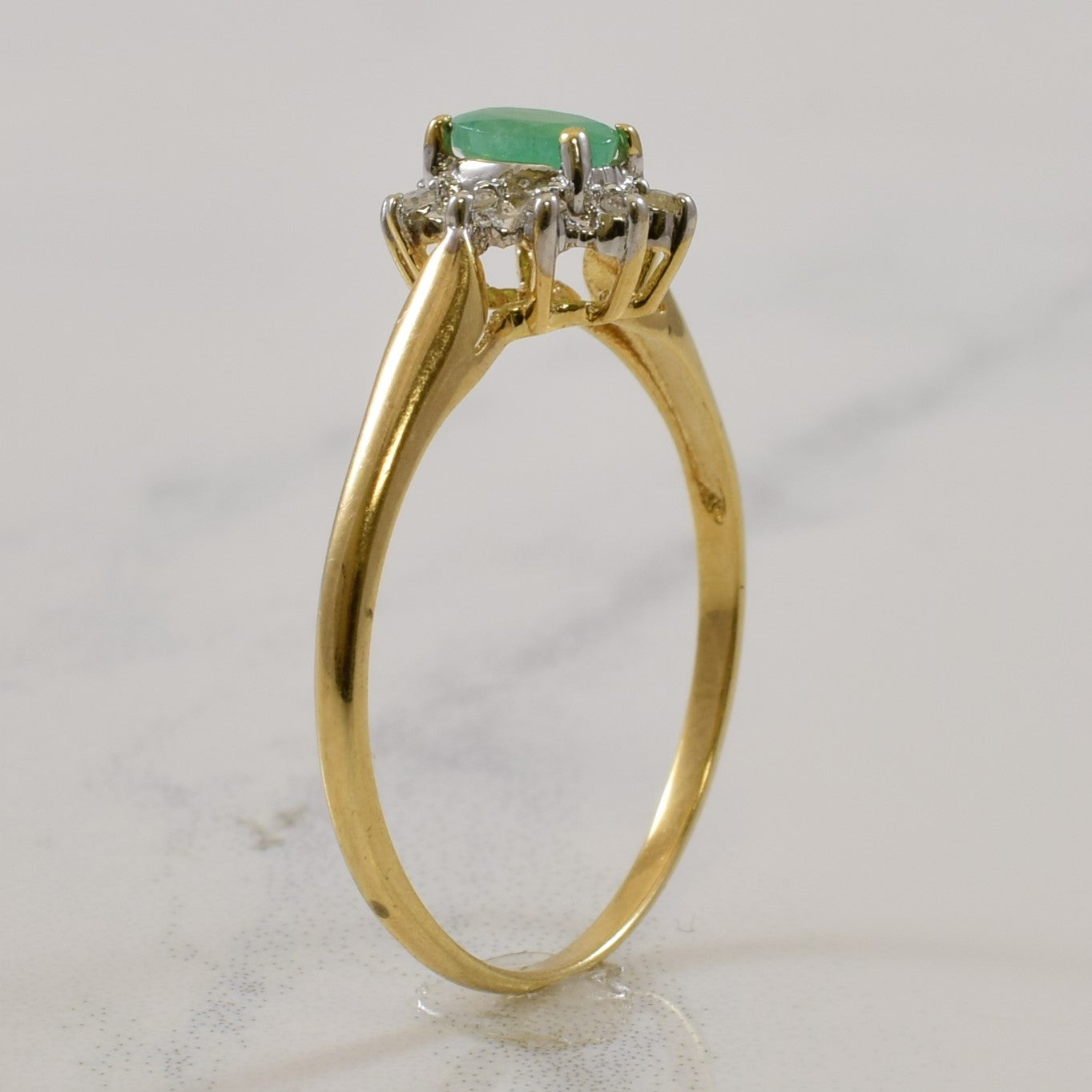 Emerald & Diamond Halo Ring | 0.23ct, 0.04ctw | SZ 6.75 |