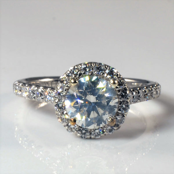 Gabriel & Co.' Halo Diamond Carly Engagement Ring | 1.65ctw | SZ 4.5 |